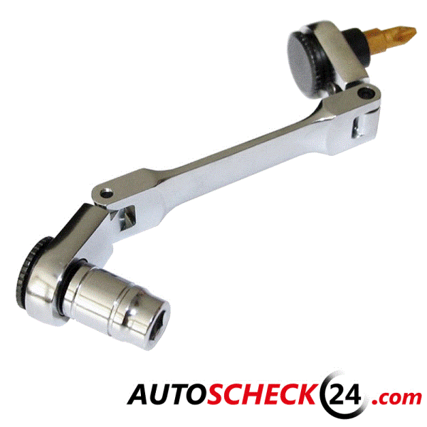 Doppelt flexible Ratsche + Griff 1/4 "für Bits und Steckschlüssel, kurze Version