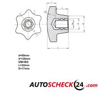 Sterngriff mit Gewindebuchse M10